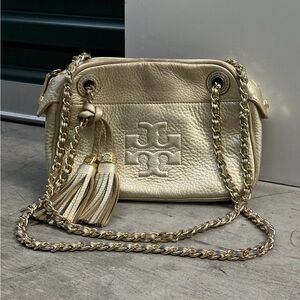tory burch gold crossbody bag